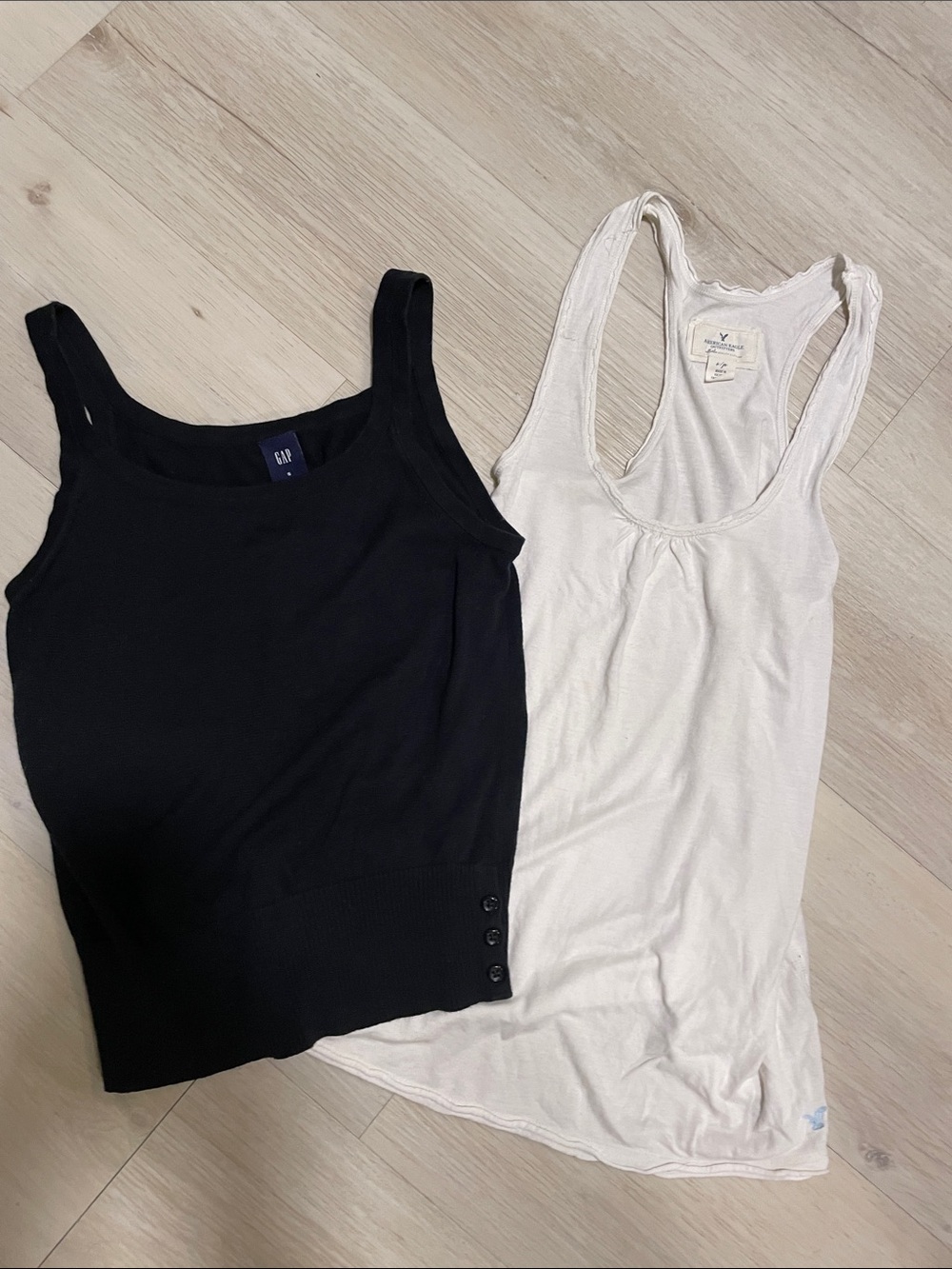 GAP Black Knit Tank with White Racerback Layering Tank